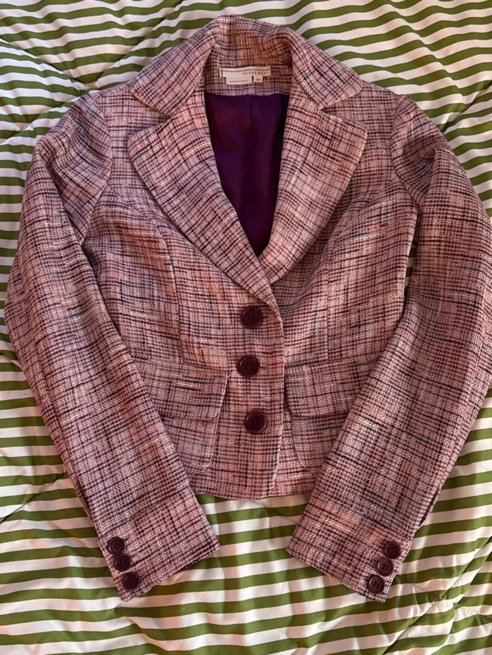 To the Max Pink Plaid Tweed Blazer